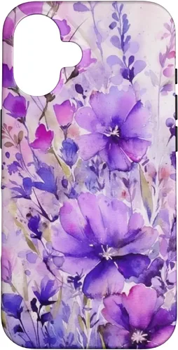 Vista 32 de Purple Lavender Flower Watercolor for Women & Girls Case for iPhone 17