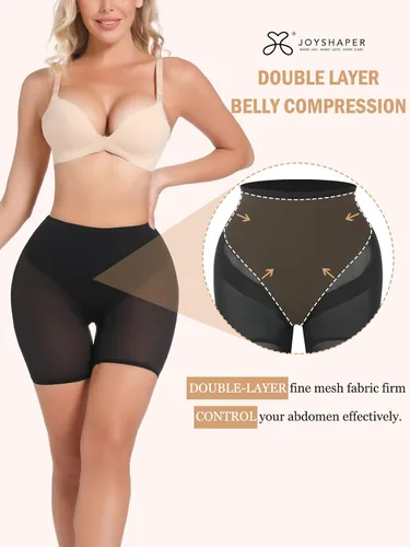 Vista 3 de JOYSHAPER Pantalones cortos moldeadores de cintura alta con control de abdomen y realzador de glúteos sexis sin costuras
