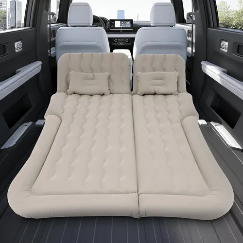 Vista 4 de Colchón de aire SUV para campamento, 5.71 x 4.13 pies, cama inflable duradera con bomba de aire eléctrica, colchón de aire para automóvil con Gris