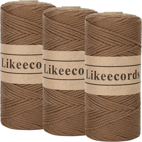 Vista 18 de Likeecords 100% Hilo de Ganchillo de Algodón Cordón de Bolsa de 2mm 170m Cordón de Macramé de 2mm Hilo de Crochet Cuerda de Macramé Regalo para Verde