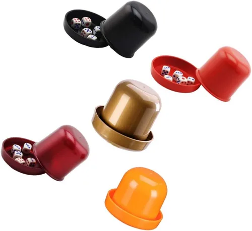 Vista 2 de NUOBESTY Juego de dados para juegos profesionales de dados para mentirosos Farkle Bar Ktv anti trampas caja de dados con 5 dados (color)