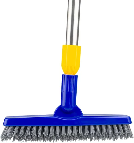Vista 8 de Household Cleaning Supplies - Cepillo de mango largo para limpieza de línea de lechada de piso a pared, sin rodillas, con cerdas rígidas