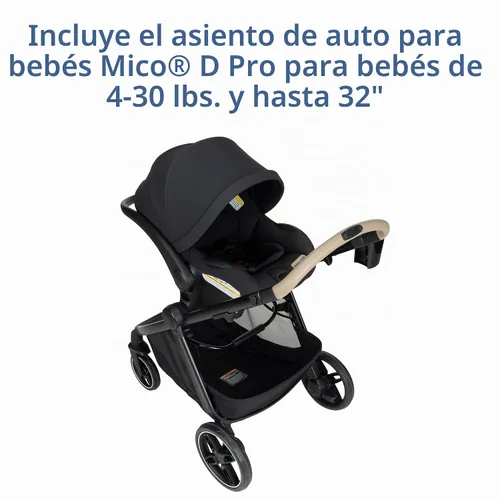 Vista 4 de Maxi-Cosi Zelia Pro - Sistema de viaje 5 en 1 con asiento de automóvil Mico Pro y cochecito de bebé, asiento reversible, ruedas grandes, mango