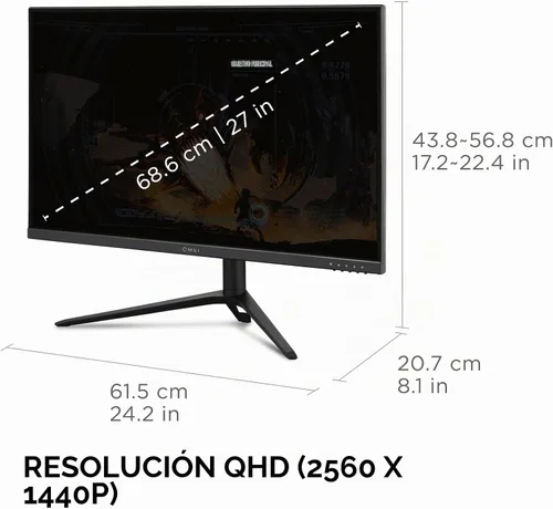 Vista 4 de ViewSonic VX2728J-2K Monitor de juegos IPS de 27 pulgadas, 1440p, 180 Hz, 0.5 ms