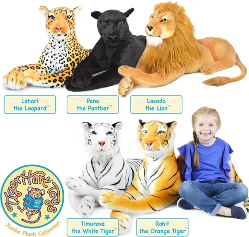 Vista 6 de TigerHart Lasodo The Lion - 39 pulgadas (medida de cola no incluida) Gato de peluche grande