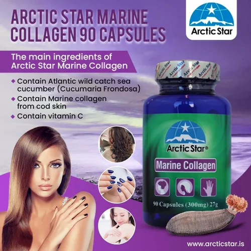 Vista 5 de Arctic Star Péptidos de colágeno marino-vitales, píldoras de suplemento de péptidos de colágeno marino para una piel sana, cabello y uñas, colágeno