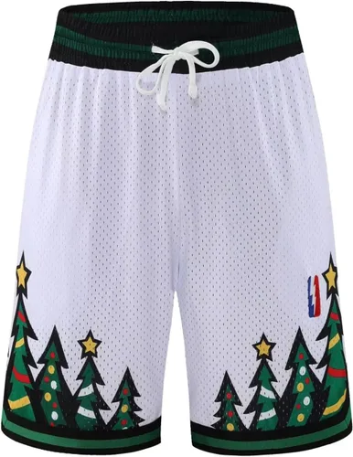 Vista 2 de BOOMLEMON Pantalones cortos de baloncesto para hombre, pantalones cortos de entrenamiento de gimnasio, pantalones cortos deportivos de malla