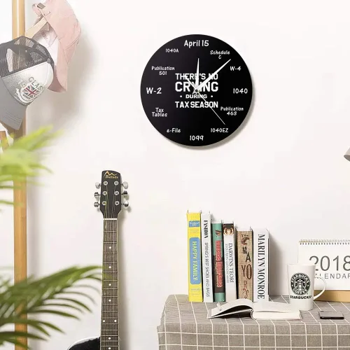 Vista 8 de The Geeky Days Reloj de contador de 12 pulgadas, reloj de pared para temporada de impuestos, silencioso, sin tictac, para contable, contador