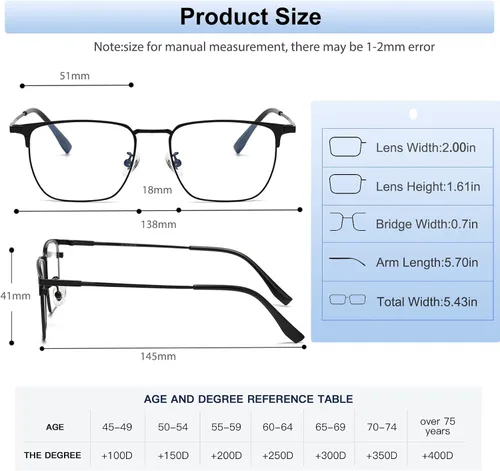 Vista 7 de Gafas de lectura fotocromáticas progresivas multifocales para hombres Lector de transición de luz azul Gafas de sol multifocales