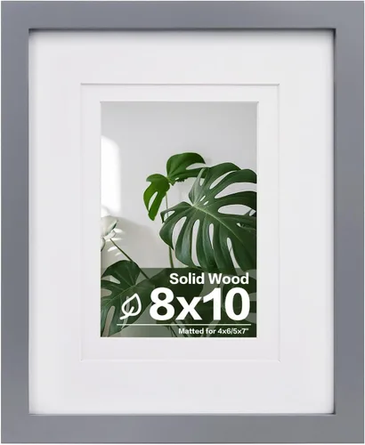 Vista 126 de Egofine - Portarretratos de 4 x 6 pulgadas, de madera maciza con plexiglás, para fotos de 3.5 x 5 con paspartú o de 4 x 6 sin paspartú, para colocar