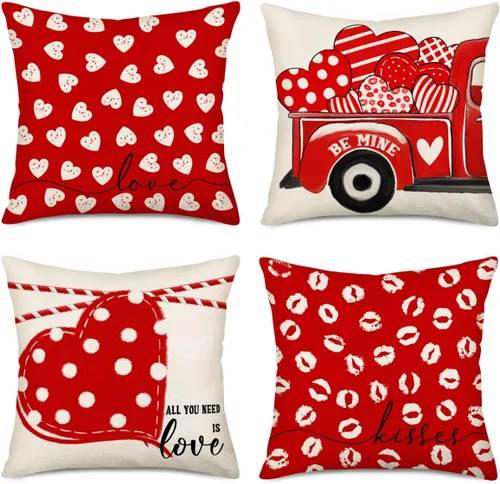 Vista 7 de Fukeen Juego de 4 fundas de almohada de Pascua de 20 x 20 pulgadas, diseño de huevo de conejo, conejo con rayas marrones, fundas de almohada