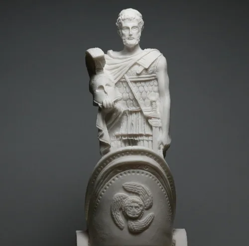Vista 3 de Ares Mars Dios de la guerra Carro griego fundido mármol estatua escultura Figura 9.84