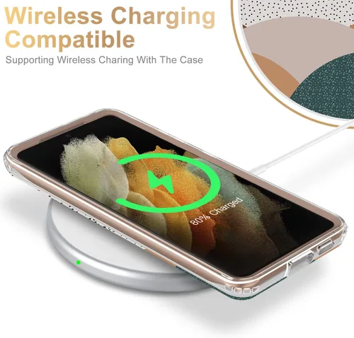 Vista 6 de Esdot Funda para Samsung Galaxy S21 Ultra, Grado Militar Pasa Prueba de Caída de 21 pies, Cubierta Resistente con Diseños de Moda para Mujeres