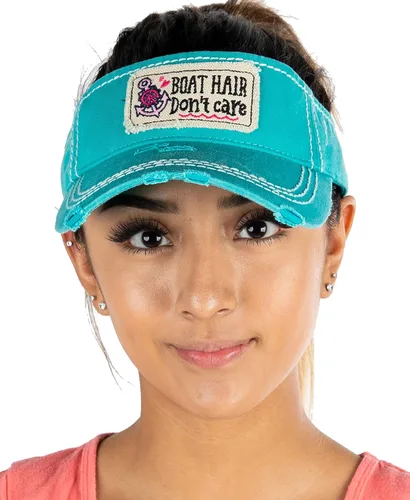 Vista 12 de Funky Junque Gorra de béisbol para mujer, diseño de cola de caballo alta, media visera, ajustable, gorra atlética La vida es una playa - Negro