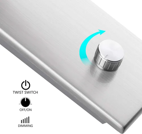 Vista 3 de Meanyee Lámpara de lectura de pared con interruptor giratorio/regulable/brazo ajustable/incrustado/níquel cepillado/3000K LED/MY-WN225B