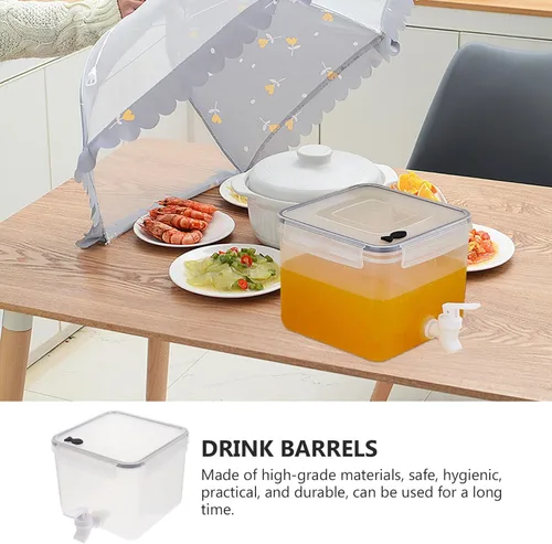 Vista 2 de Cabilock Hervidor de agua para refrigerador con grifo dispensador de bebidas para bebidas frías, material seguro para jugo de agua y almacenamiento