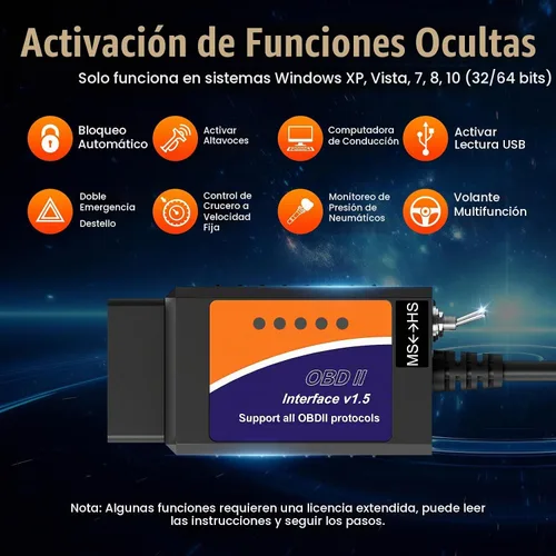 Vista 3 de ELMconfig ELM327 OBD2 Adaptador USB para Windows, herramienta de codificación de diagnóstico de escáner OBD2 con interruptor MS-CAN/HS-CAN