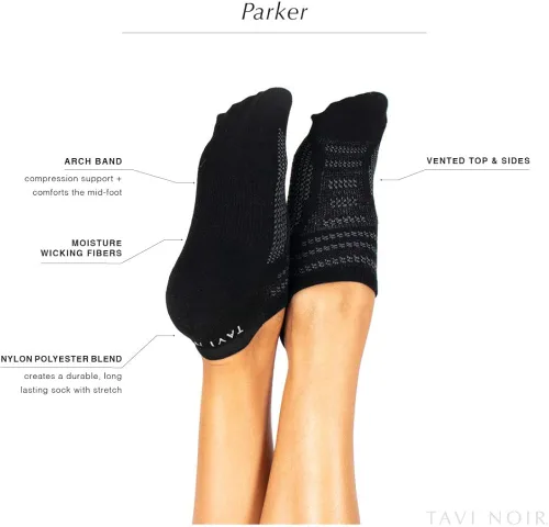 Vista 3 de TAVI NOIR Parker No Show Sport Sock - Lightweight Sock for Run, Hike, Bike 2 Pack