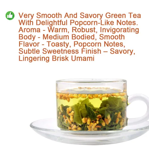 Vista 6 de Plant Gift Genmaicha - Té verde Genmai-cha con arroz tostado, Genmaicha - Té japonés de hojas sueltas - Té verde Gen Mai Cha, nivel de cafeína bajo