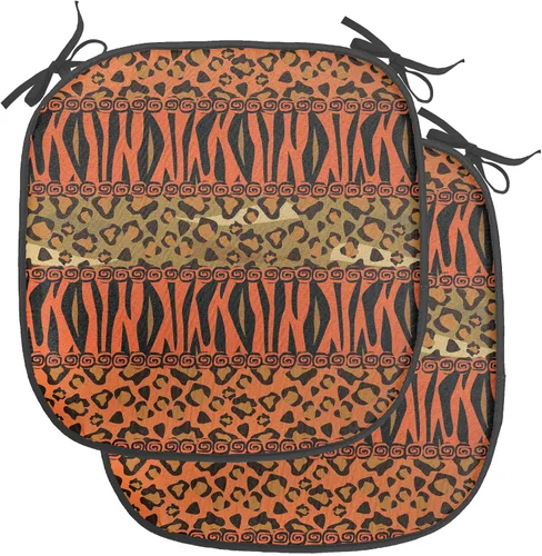 Vista 7 de Ambesonne Flamingo - Cojín de asiento para silla, diseño de fantasía exótica con elementos de vida silvestre hawaiana en colores pastel, acolchado