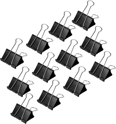 Vista 14 de Amazon Basics - Clips resistentes para carpetas de oficina, 144 unidades (paquete de 12 de 12), pequeños, 0.75 pulgadas, negros