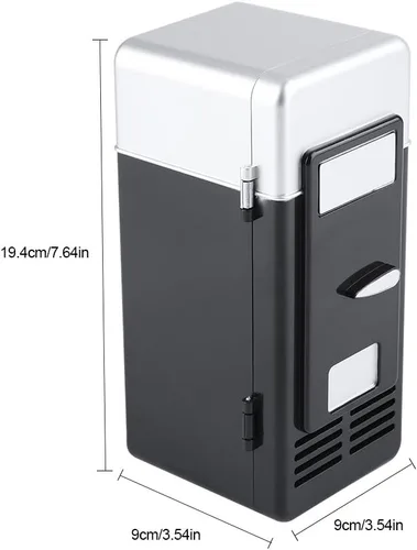 Vista 2 de TOPINCN Mini refrigerador USB refrigerador latas de bebidas refrigerador y calentador para oficina, escritorio, hotel, hogar, automóvil (negro)