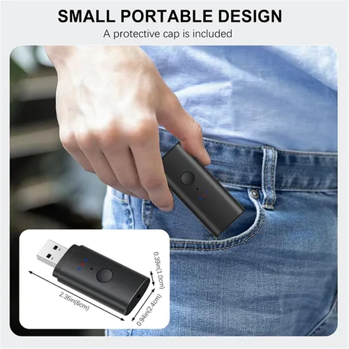 Vista 7 de Transmisor Bluetooth V5.2 para TV, transmisor de audio inalámbrico de doble par compatible con auriculares Airpods, altavoz, adaptador Bluetooth