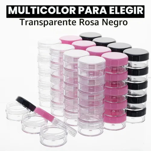 Vista 6 de 10 Gram 20 Unidades de Envases de Muestra, Pequeños Envases de Plástico con Tapa, Envases de Muestra Vacíos con Etiquetas y Mini Cucharas Negro