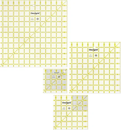 Vista 7 de Omnigrid Paquete económico de regla de acolchado cuadrada (2-1/2", 4-1/2", 6-1/2", 9-1/2")