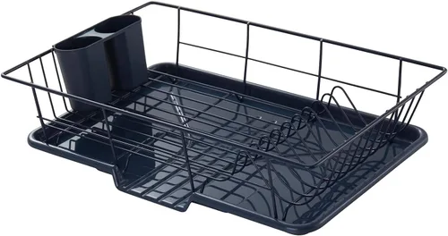 Vista 15 de Sweet Home Collection - Juego de escurridor de platos de 3 piezas que ahorra espacio: Organizador de cocina eficiente para secado rápido y Beige