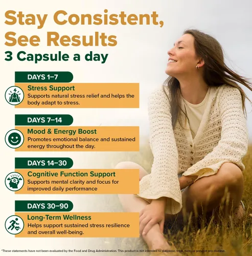 Vista 4 de VAHDAM Suplemento de Ashwagandha 1800 mg con extracto de raíz de Ashwagandha y L-Teanina Apoyo para el alivio del estrés, el estado de ánimo