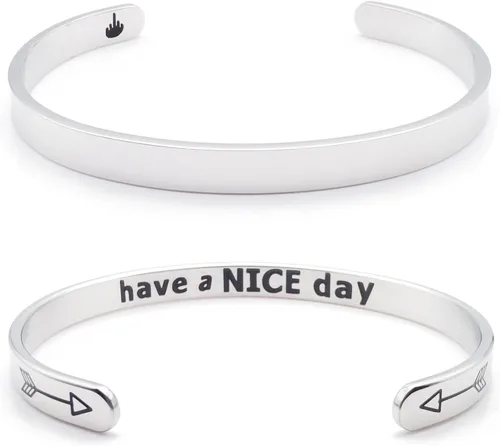 Vista 80 de Pulseras inspiradoras para mujer, joyería de acero inoxidable, con refranes, pulsera motivacional con mensaje oculto, pulseras grabadas para mejor