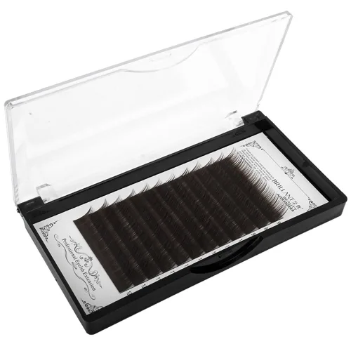 Vista 2 de Scala - Pestañas postizas de grosor de 0.004 in, rizo C, marrón claro, marrón oscuro, negro y marrón, extensión de pestañas postizas naturales