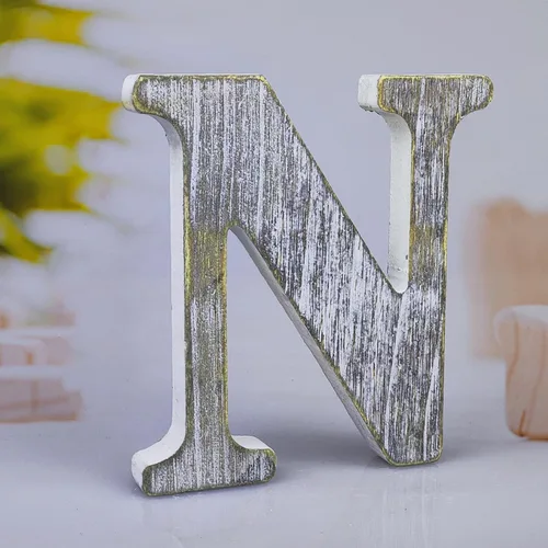 Vista 29 de Letras de madera rústica sin terminar de 6 pulgadas para decoración de pared, letras decorativas de pie en rodajas, decoración de tablero