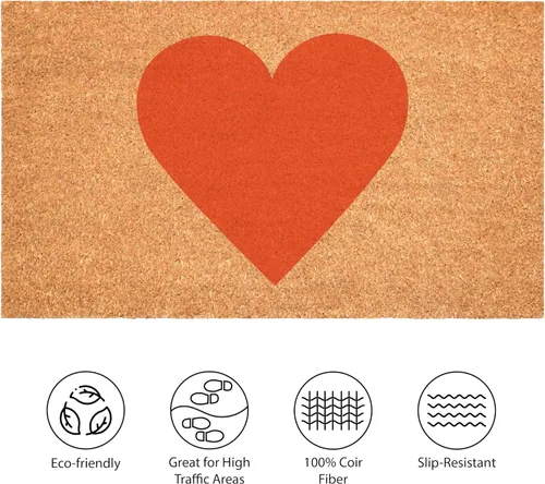 Vista 4 de Calloway Mills - Felpudo Madison Heart (Naranja, 24 x 36 pulgadas)