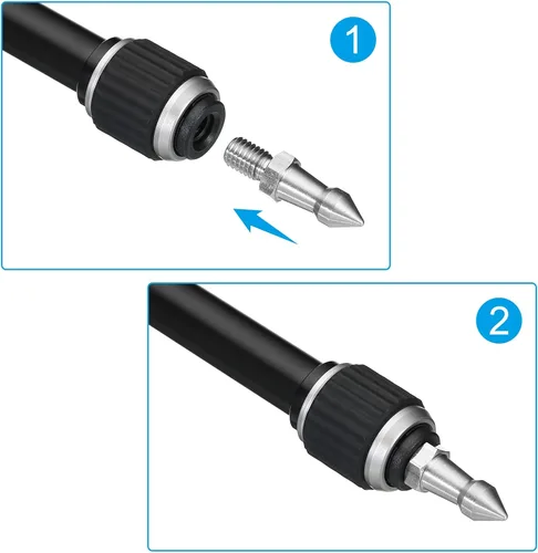 Vista 5 de PATIKIL Pico de trípode de rosca de 1/4 pulgadas, paquete de 3 trípode de cámara de tornillo de espiga de acero inoxidable adaptador de montaje
