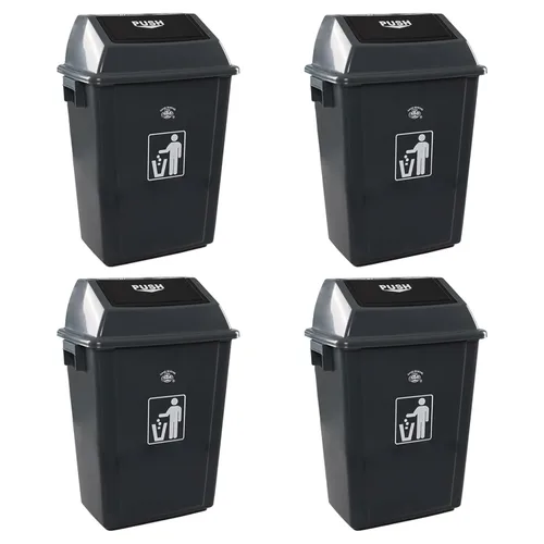 Vista 9 de Cubo de basura con tapa abatible de 5 galones, cubo de basura