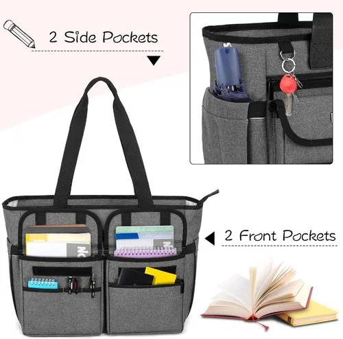 Vista 13 de LoDrid Bolsa para profesores con almohadilla inferior, capa de almacenamiento separada para laptop (hasta 15.6 pulgadas), bolsas para profesores