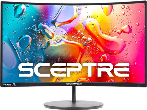 Vista 4 de Sceptre - Monitor curvo de 24 pulgadas, 75Hz, LED, para videojuegos, Full HD, 1080P, HDMI, VGA, con altavoces, montaje de pared VESA listo
