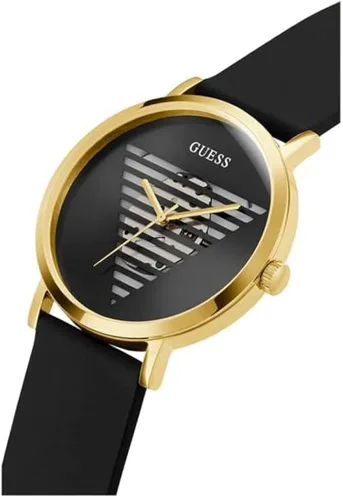 Vista 3 de GUESS US Mens Black and Gold-Tone Analog Watch