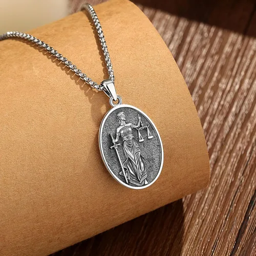 Vista 83 de EUDORA Collar de plata de ley 925 con moneda Hécate, Athena, Perséfono, Nyx, diosa de la luna triple, diosa celta, rueda de Hécate, llave, regalo