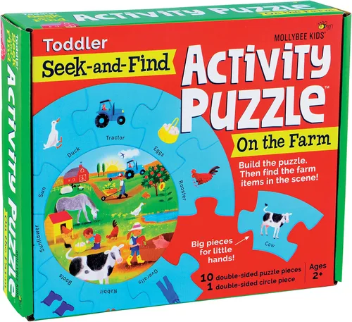 Vista 8 de MOLLYBEE KIDS Parque de rompecabezas de actividades Seek-and Find, 2 años, primer rompecabezas, 11 piezas, doble cara