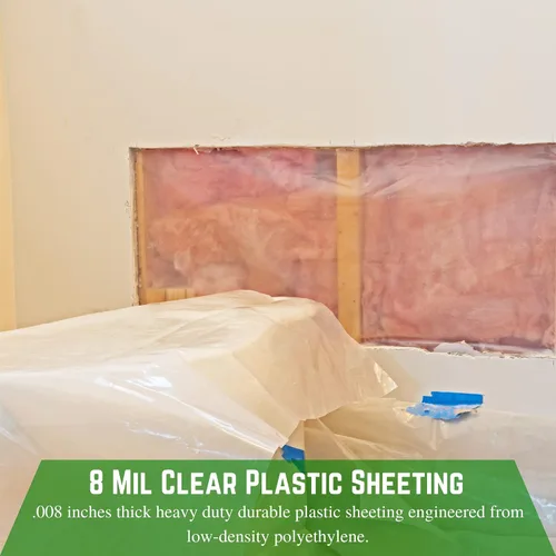 Vista 3 de Farm Plastic Supply - Láminas de plástico transparente - 8 mil - (2.5' x 100') - Láminas de plástico grueso, película de polietileno resistente