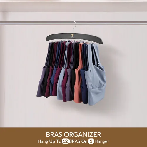 Vista 3 de ZEDODIER Perchas para camisetas sin mangas, organizador de brasieres para armario, capacidad de almacenamiento de 24 unidades, organizador