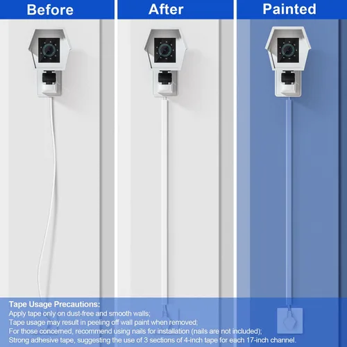 Vista 5 de Ocultacables de Pared para Un Cable, Cubiertas de Cable de Pared de 136 pulgadas, Kit de Cubierta de Cable de Instalación Fácil, Canaleta de Cables