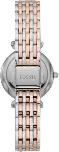 Vista 2 de Fossil Carlie - Reloj de cuarzo de acero inoxidable de tres manecillas para mujer