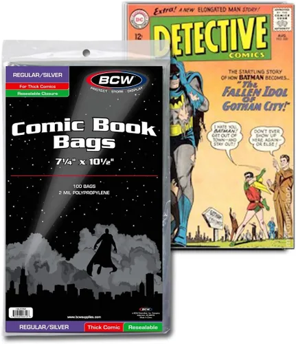 Vista 6 de BCW Bolsas de cómics de la Edad de Plata Gruesas resellables – 100 unidades Calidad de archivo, protección sin ácidos para cómics de la Edad