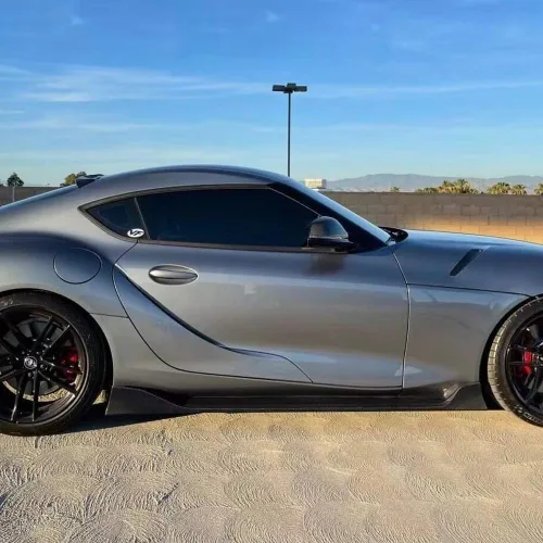 Vista 3 de Extinsión de falda lateral de fibra de carbono para Toyota Supra A90 2019-2026