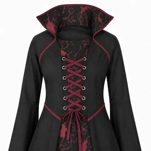 Vista 4 de Doloowee Disfraz de vampiro para niñas, disfraz de Halloween de 4 piezas