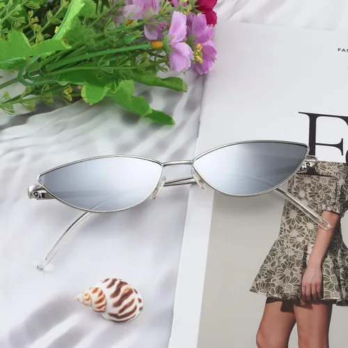 Vista 21 de FEISEDY Gafas de sol de diseñador de moda Retro pequeños pétalos forma arco templo diseño B2298